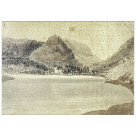 Darstellung des Puzzle Motivs Grassmere Lake and Church - Puzzleteile: 500