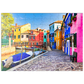 Darstellung des Puzzle Motivs Burano - Bunteste traditionelle Insel in der Nähe von Venedig - Puzzleteile: 100