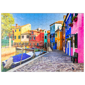 Darstellung des Puzzle Motivs Burano - Bunteste traditionelle Insel in der Nähe von Venedig - Puzzleteile: 200