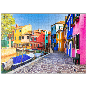Darstellung des Puzzle-Motivs Burano - Bunteste traditionelle Insel in der Nähe von Venedig – Puzzleteile: 500