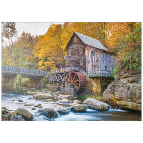 Darstellung des Puzzle Motivs Glade Creek Grist Mill, Babcock State Park, West Virginia, USA - Puzzleteile: 1000