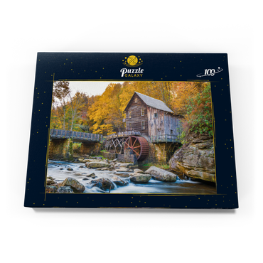 Babcock State Park, West Virginia, USA bei Glade Creek Grist Mill während der Herbstsaison. 100 Puzzle Schachtel Ansicht3