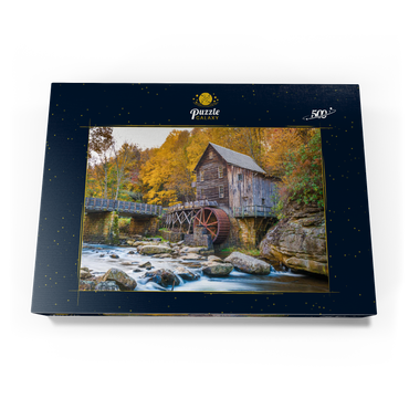 Babcock State Park, West Virginia, USA bei Glade Creek Grist Mill während der Herbstsaison. 500 Puzzle Schachtel Ansicht3