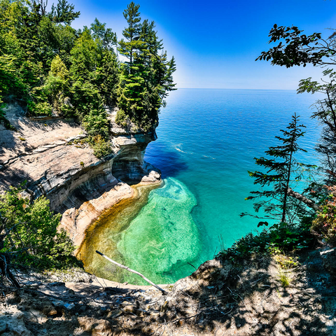 Der überragende Blick auf den Lake Superior von Michigan auf der oberen Halbinsel 1000 Puzzle 3D Modell