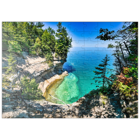 Darstellung des Puzzle Motivs Der überragende Blick auf den Lake Superior in Michigan auf der oberen Halbinsel - Puzzleteile: 100