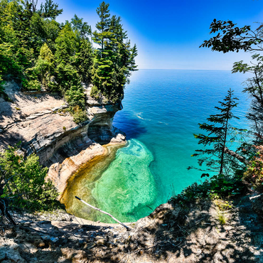 Der überragende Blick auf den Lake Superior von Michigan auf der oberen Halbinsel 100 Puzzle 3D Modell
