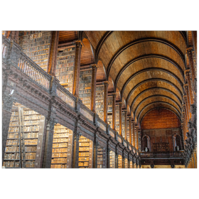 Darstellung des Puzzle-Motivs Bücher in der Long Room Library, Trinity College Dublin Irland – Puzzleteile: 1000