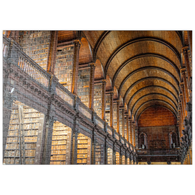 Darstellung des Puzzle-Motivs Bücher in der Long Room Library, Trinity College Dublin Irland – Puzzleteile: 500