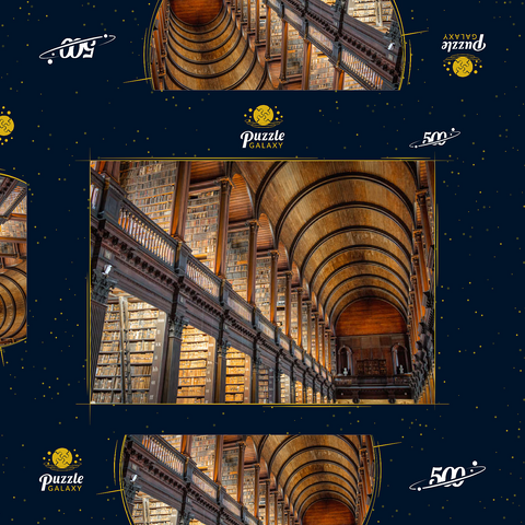 Bücher in der Long Room Library, Trinity College Dublin Irland 500 Puzzle Schachtel 3D Modell