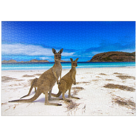 Darstellung des Puzzle Motivs Kangaroo Beach, Esperence Lucky Bay Westaustralien - Puzzleteile: 1000