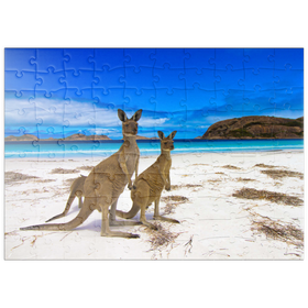 Darstellung des Puzzle Motivs Kangaroo Beach, Esperence Lucky Bay Westaustralien - Puzzleteile: 100