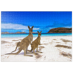 Darstellung des Puzzle Motivs Kangaroo Beach, Esperence Lucky Bay Westaustralien - Puzzleteile: 500