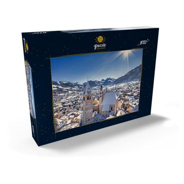 Kitzbühel Österreich Skigebiet - Tiroler Alpen - sonniger Wintertag -Winterwunderland 1000 Puzzle Schachtel Ansicht2