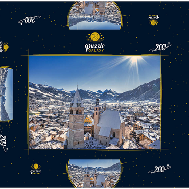 Kitzbühel Österreich Skigebiet - Tiroler Alpen - sonniger Wintertag -Winterwunderland 200 Puzzle Schachtel 3D Modell