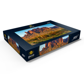 Darstellung des Puzzle Motivs Wüstenlandschaft von Sonoran bei Sonnenuntergang im Lost Dutchman State Park, Arizona - Puzzleteile: 1000