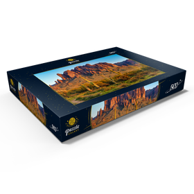 Alternative Darstellung des Puzzle-Motivs Wüstenlandschaft von Sonoran bei Sonnenuntergang im Lost Dutchman State Park, Arizona – Puzzleteile: 500