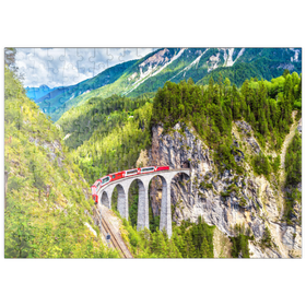 Darstellung des Puzzle Motivs Glacier Express auf dem Landwasserviadukt, Schweiz - Puzzleteile: 200