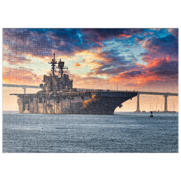 puzzleplate Ein Schiff der US-Marine verlässt die Bucht von San Diego und fährt in den Pazifischen Ozean. 500 Puzzle