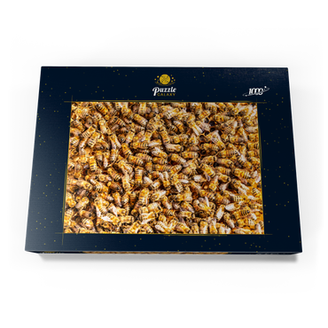 Arbeiter Honigbienen auf einem Rahmen aus einem Bienenstock. 1000 Puzzle Schachtel Ansicht3