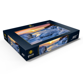 Alternative Darstellung des Puzzle-Motivs Gefrorener Lake Superior Sonnenaufgang am Presque Isle Park, Michigan – Puzzleteile: 1000