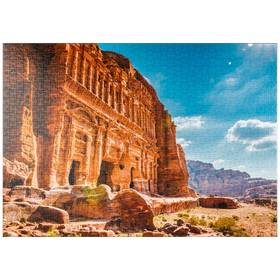 Darstellung des Puzzle-Motivs Schönheit der Felsen und alte Architektur in Petra, Jordanien – Puzzleteile: 1000