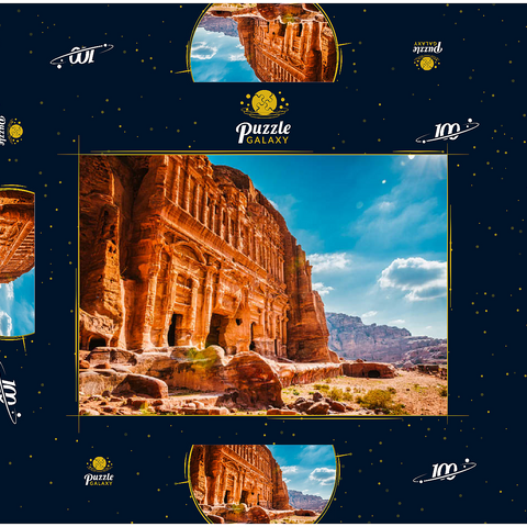 Schönheit der Felsen und alte Architektur in Petra, Jordanien 100 Puzzle Schachtel 3D Modell