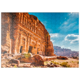 Darstellung des Puzzle-Motivs Schönheit der Felsen und alte Architektur in Petra, Jordanien – Puzzleteile: 200
