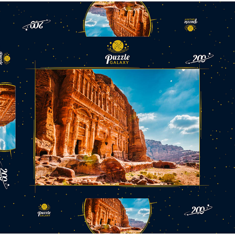 Schönheit der Felsen und alte Architektur in Petra, Jordanien 200 Puzzle Schachtel 3D Modell