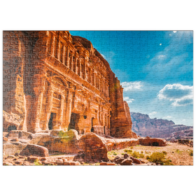 Darstellung des Puzzle Motivs Schönheit der Felsen und alte Architektur in Petra, Jordanien - Puzzleteile: 500