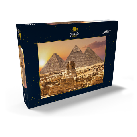 Die Sphinx und die Piramiden, berühmtes Weltwunder, Giza, Ägypten 1000 Puzzle Schachtel Ansicht2