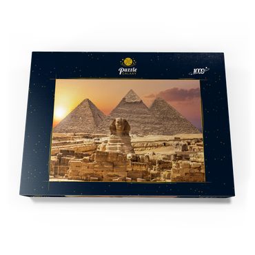 Die Sphinx und die Piramiden, berühmtes Weltwunder, Giza, Ägypten 1000 Puzzle Schachtel Ansicht3