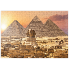 Darstellung des Puzzle-Motivs Die Sphinx und die Pyramiden, Gizeh, Ägypten – Puzzleteile: 1000