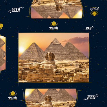 Die Sphinx und die Piramiden, berühmtes Weltwunder, Giza, Ägypten 1000 Puzzle Schachtel 3D Modell