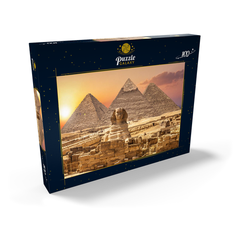 Die Sphinx und die Piramiden, berühmtes Weltwunder, Giza, Ägypten 100 Puzzle Schachtel Ansicht2