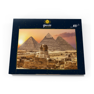 Die Sphinx und die Piramiden, berühmtes Weltwunder, Giza, Ägypten 100 Puzzle Schachtel Ansicht3