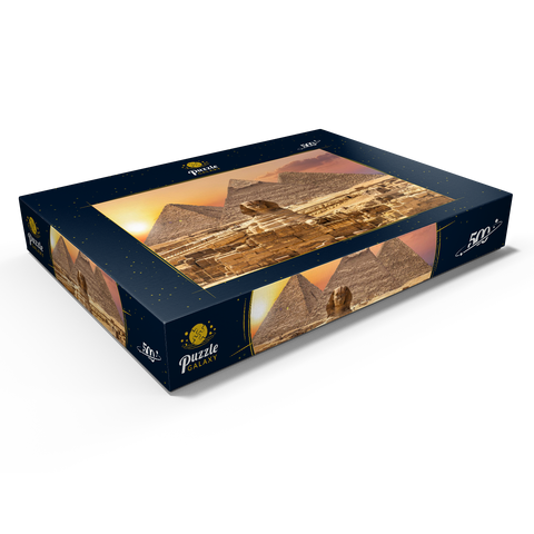 Die Sphinx und die Piramiden, berühmtes Weltwunder, Giza, Ägypten 500 Puzzle Schachtel Ansicht1