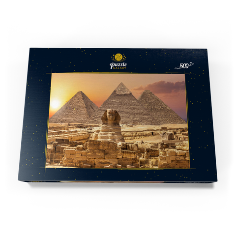 Die Sphinx und die Piramiden, berühmtes Weltwunder, Giza, Ägypten 500 Puzzle Schachtel Ansicht3