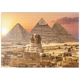 Darstellung des Puzzle-Motivs Die Sphinx und die Pyramiden, Gizeh, Ägypten – Puzzleteile: 500