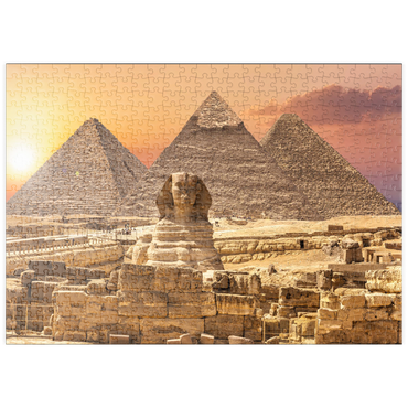 puzzleplate Die Sphinx und die Piramiden, berühmtes Weltwunder, Giza, Ägypten 500 Puzzle