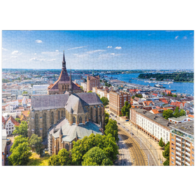 Darstellung des Puzzle Motivs Rostock an einem sonnigen Sommertag - Puzzleteile: 1000