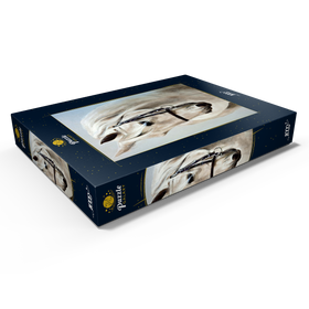 Darstellung des Puzzle Motivs Profil eines weißen Pferdes - Puzzleteile: 1000