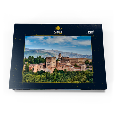 Alte arabische Festung Alhambra zur schönen Abendzeit, Granada, Spanien, europäisches Reisezeichen 1000 Puzzle Schachtel Ansicht3