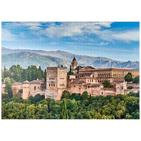 Darstellung des Puzzle-Motivs Alte arabische Festung Alhambra zur schönen Abendzeit, Granada, Spanien – Puzzleteile: 1000