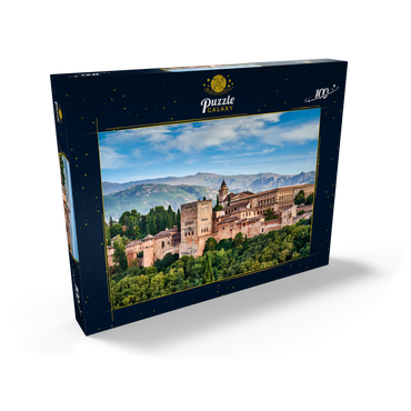 Alte arabische Festung Alhambra zur schönen Abendzeit, Granada, Spanien, europäisches Reisezeichen 100 Puzzle Schachtel Ansicht2