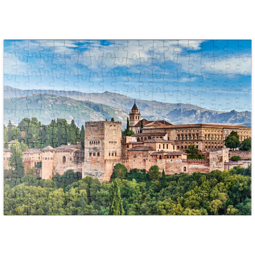 puzzleplate Alte arabische Festung Alhambra zur schönen Abendzeit, Granada, Spanien, europäisches Reisezeichen 200 Puzzle