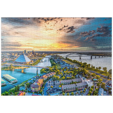 puzzleplate Memphis Tennessee TN Downtown Drone Skyline Luftbild. 1000 Puzzle