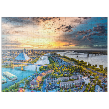 puzzleplate Memphis Tennessee TN Downtown Drone Skyline Luftbild. 200 Puzzle