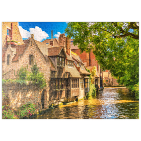 Darstellung des Puzzle Motivs Historisches Stadtzentrum von Brügge (Brügge), Provinz Westflandern - Puzzleteile: 500