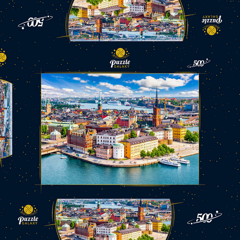 Stockholmer Altstadt (Gamla Stan) Stadtlandschaft von Rathausplatz, Schweden 500 Puzzle Schachtel 3D Modell