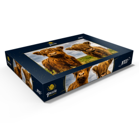 Darstellung des Puzzle Motivs Zwei süße Hochlandkühe - Puzzleteile: 1000